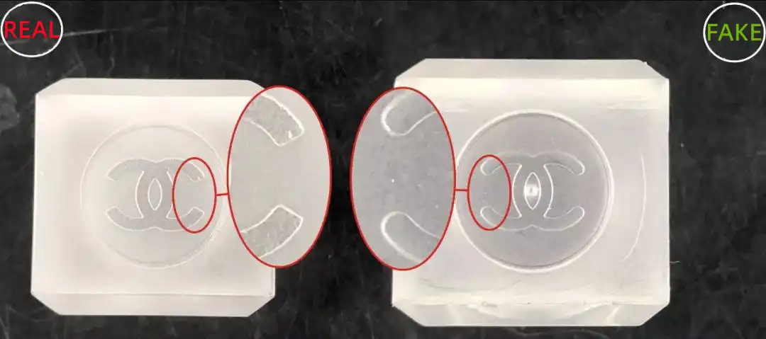 Cách phân biệt Chanel Chance Eau Tendre thật giả bằng Phần đuôi của logo chữ C