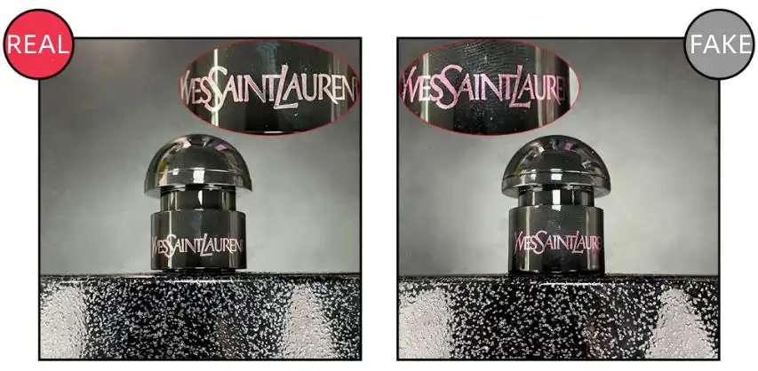 Cách phân biệt YSL Black Opium thật và giả 2025 bằng Logo trên nắp chai