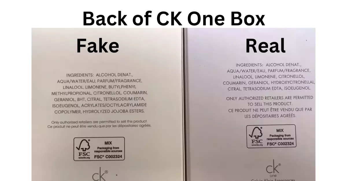 Quan Sát Văn Bản Trên Hộp Calvin Klein CK One
