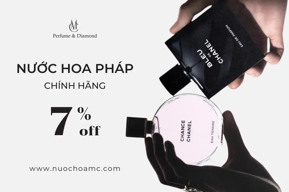 Giảm Giá 7% Toàn Bộ Nước Hoa Pháp Chính Hãng Tại MC Perfume