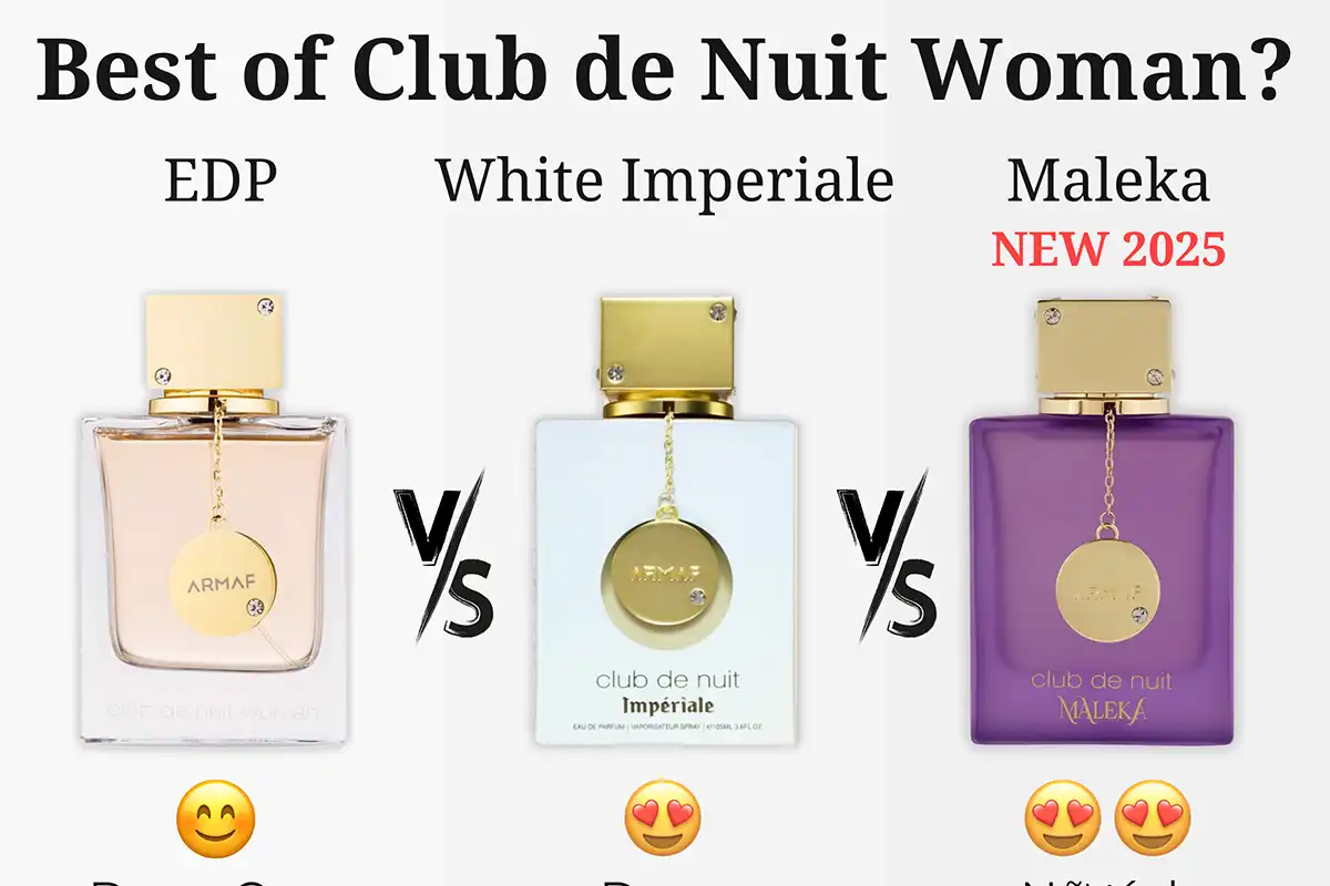 So Sánh 3 Chai Nước Hoa Cho Nữ Armaf Club de Nuit - Woman vs. White Imperiale vs. Maleka