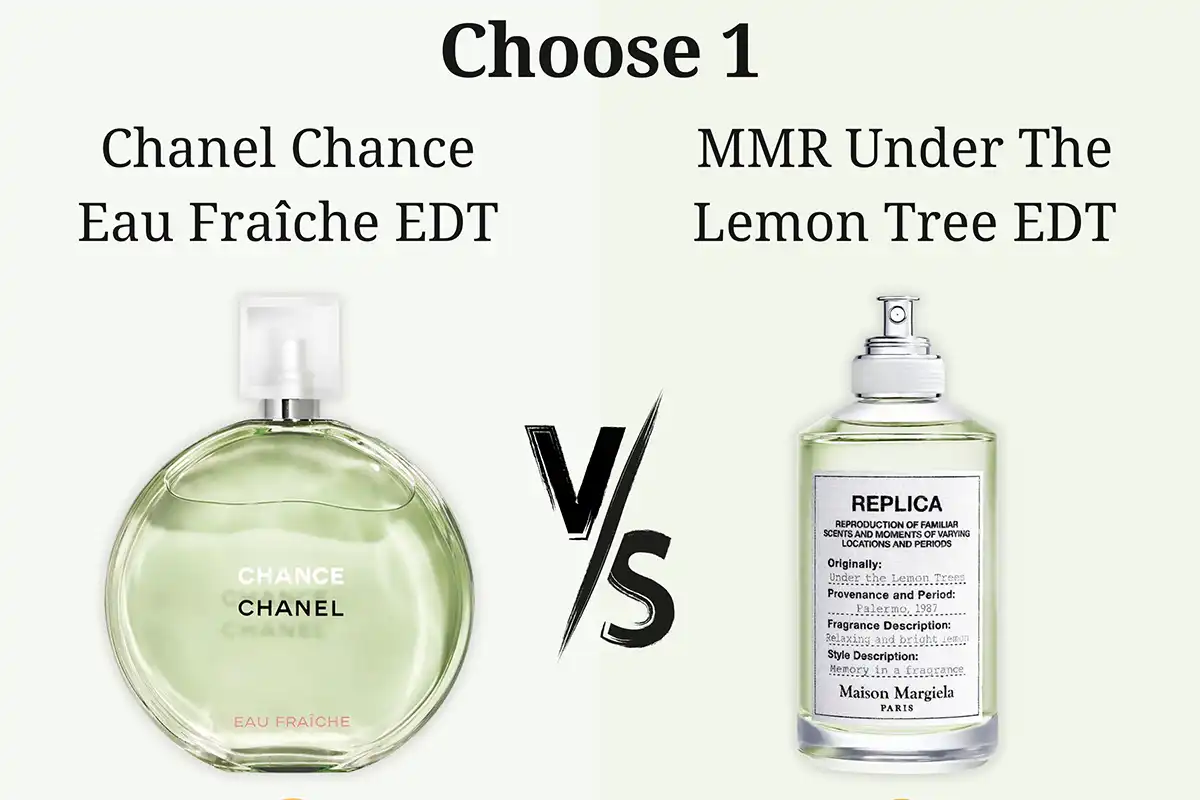 So Sánh Chanel Chance Eau Fraîche vs Maison Margiela Replica Under The Lemon Tree