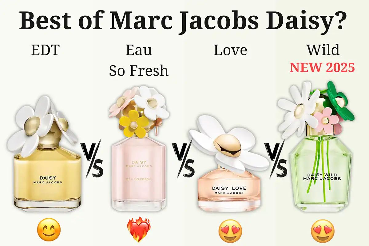 So Sánh Marc Jacobs Daisy vs. Eau So Fresh vs. Love vs. Wild