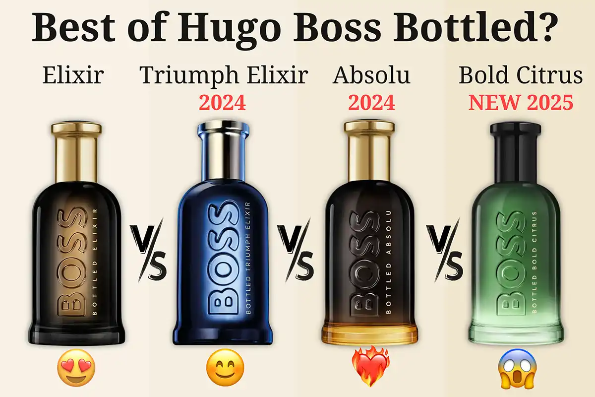 Hugo Boss Bottled Elixir vs. Triumph Elixir vs. Absolu vs. Bold Citrus