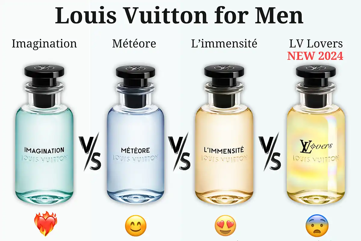 So Sánh 4 Chai Louis Vuitton Nam - Imagination vs. Meteore vs. L’Immensite vs. Lovers