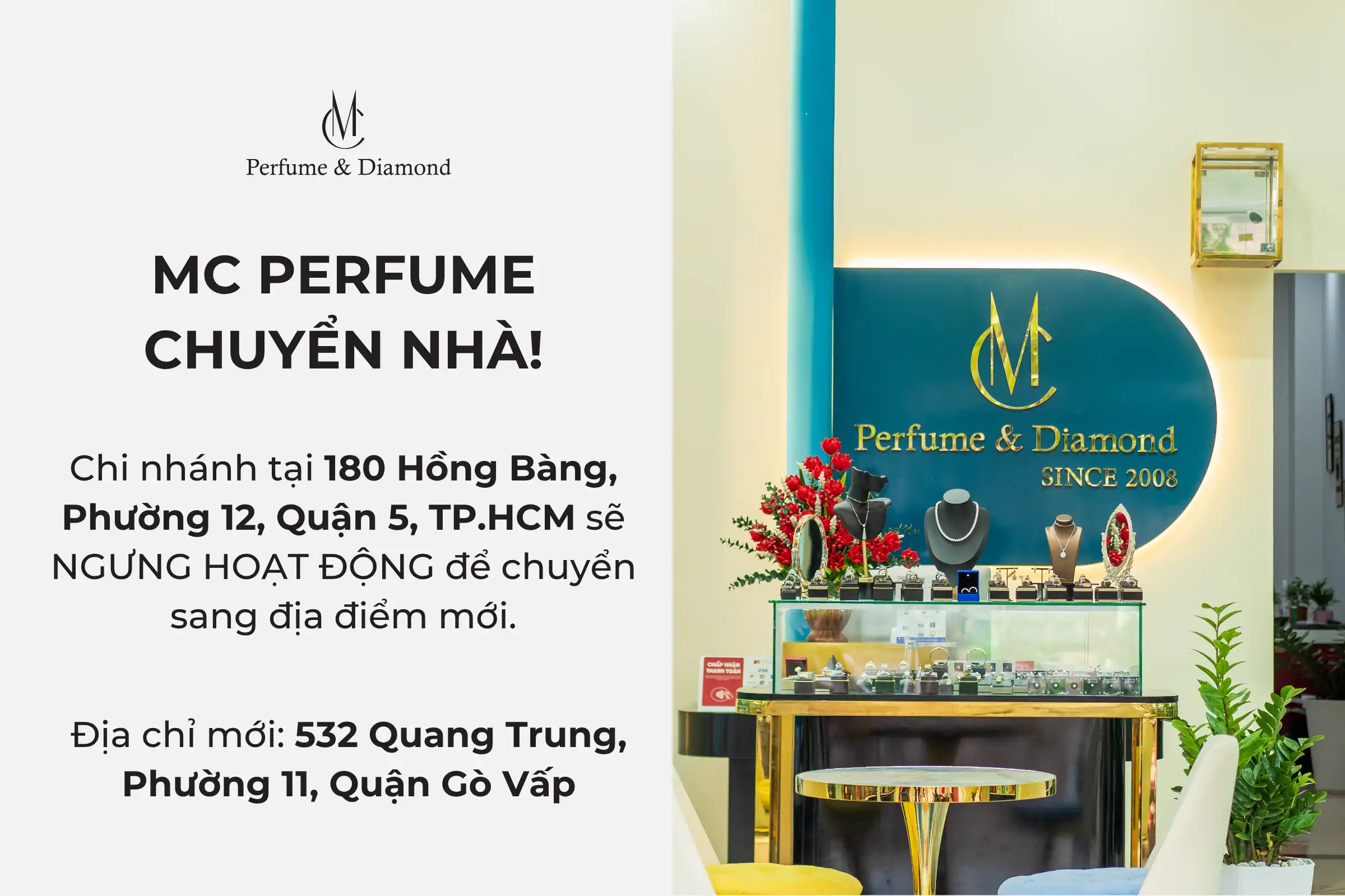 MC Perfume Chuyển Nhà! Địa Chỉ Mới: 532 Quang Trung, Q. Gò Vấp [Áp Dụng Từ 11/11/2025]
