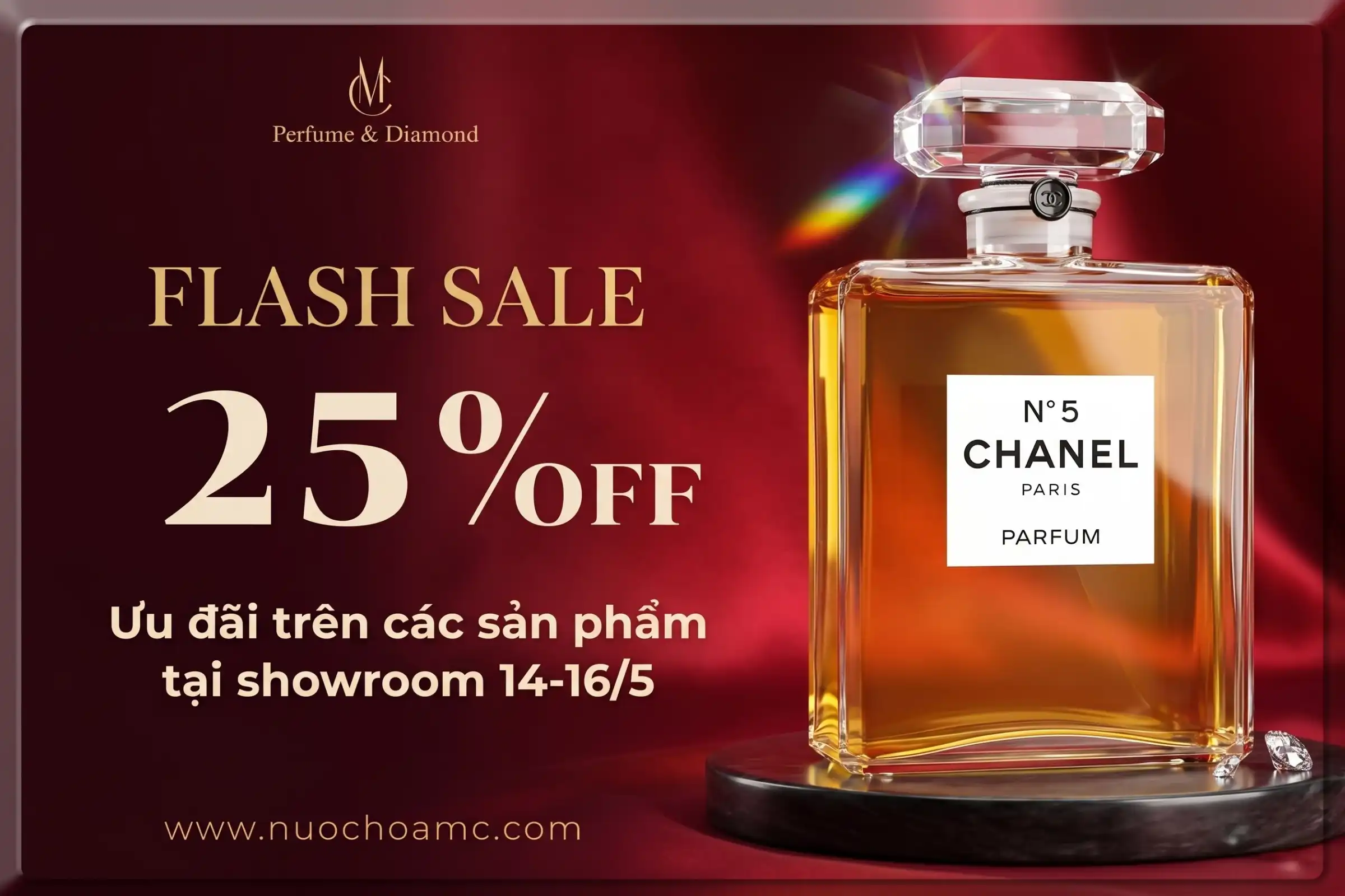 Flash Sale 25% Nước Hoa Pháp Tại Showroom Q1 (14/05 - 16/05)