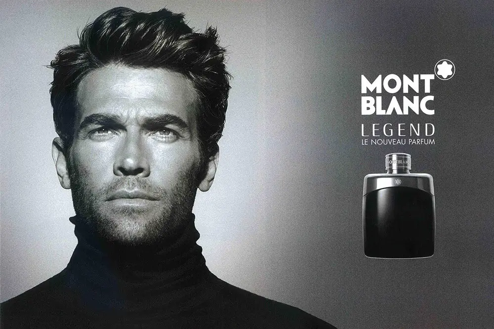 người mẫu nam quảng bá chai montblanc legend