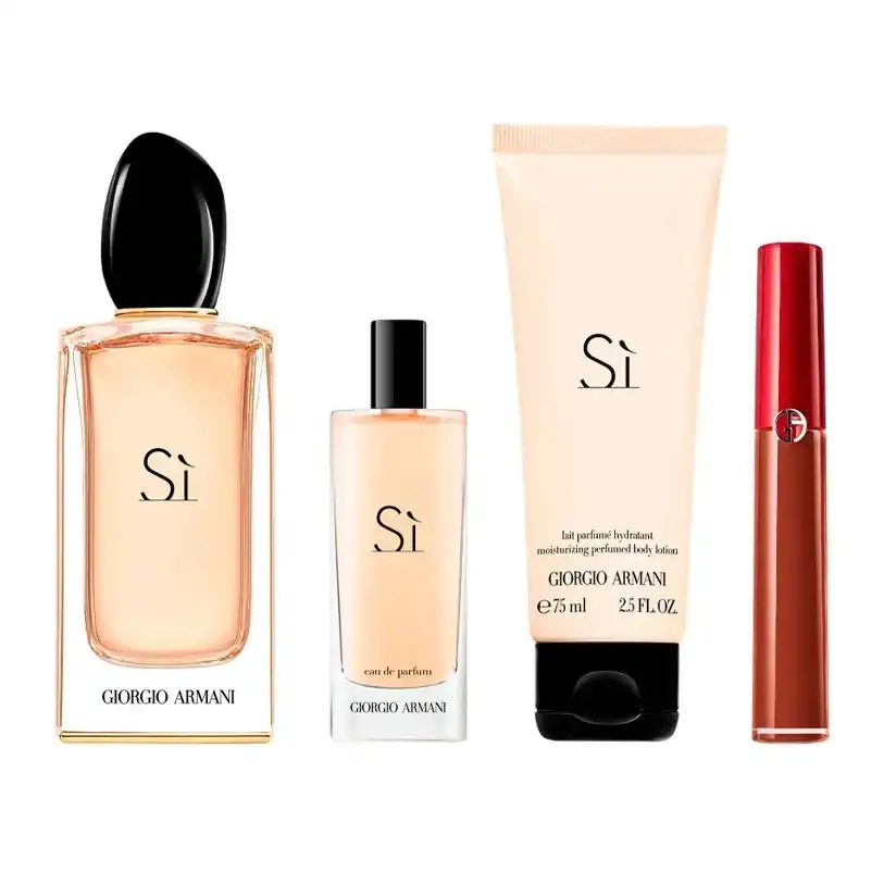 Hình 4 - Set Nước Hoa Giorgio Armani Sì EDP 100ml + EDP 15ml + Body Lotion 75ml + Son 6.5ml