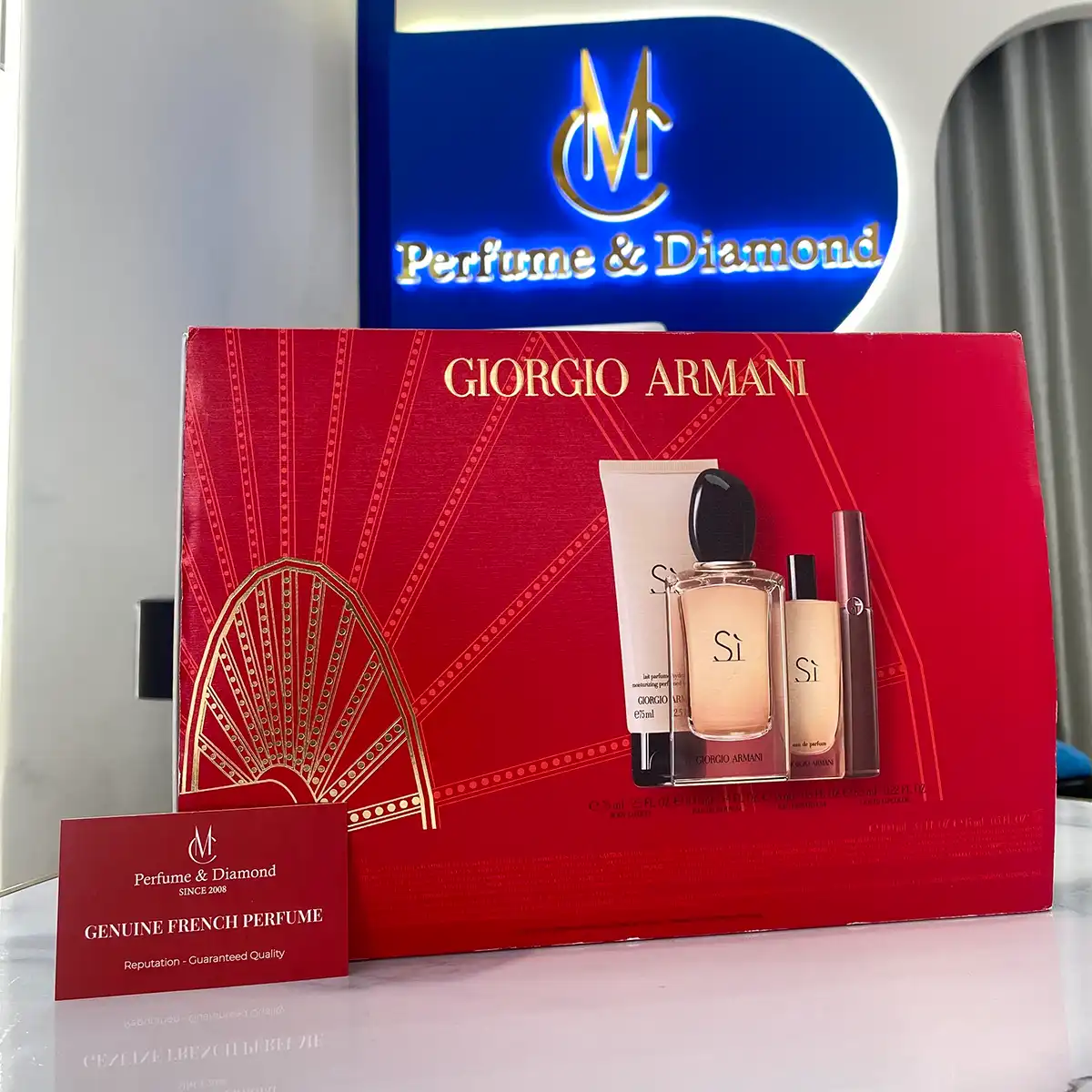 Hình 2 - Set Nước Hoa Giorgio Armani Sì EDP 100ml + EDP 15ml + Body Lotion 75ml + Son 6.5ml